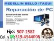 Formateo Reparación Equipos Computación Sabaneta Antioquia Cel:3194544006 y Whatsapp Tel:5071582